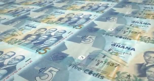 ガーナの現金お金 ループの ガーナ セディの紙幣 — ストック動画