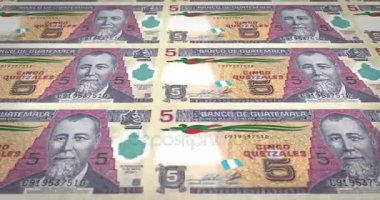 Haddeleme, nakit para, banknot beş Guatemala quetzal Guatemala, döngü