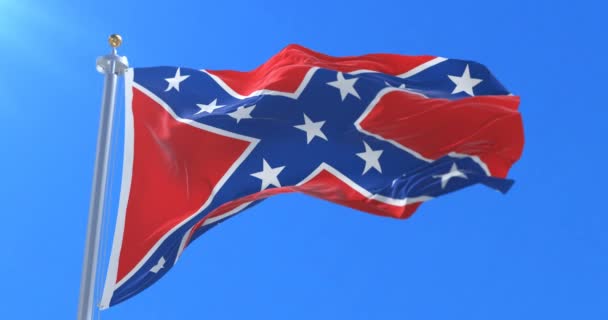 Confederate Flag Waving Wind Loop — Stock Video