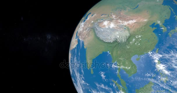 China Area Planet Earth View Outer Space — Stock Video