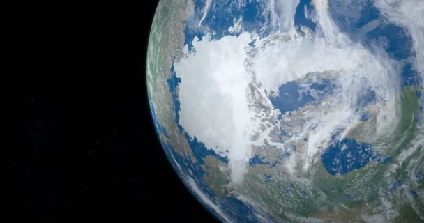 Pólo Norte Oceano Ártico Glacial Planeta Terra Vista Aérea Espaço — Vídeo de Stock