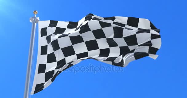 Bandera Fórmula Fórmula Ondeando Viento Con Cielo Azul Bucle — Vídeo de stock