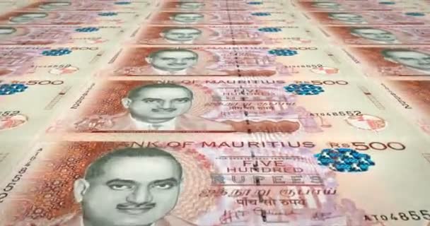 Billetes Quinientas Rupias Las Islas Mauricio Dinero Efectivo Bucle — Vídeos de Stock