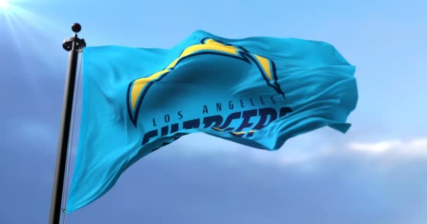 Los Angeles Chargers Flag American Football Team National Football League — Stock Video