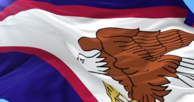 Amerikan Samoası bayrak Rüzgar yavaş, döngü içinde sallayarak