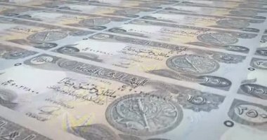 İki bin beş yüz dinar Irak'ın haddeleme, nakit para, banknot döngü
