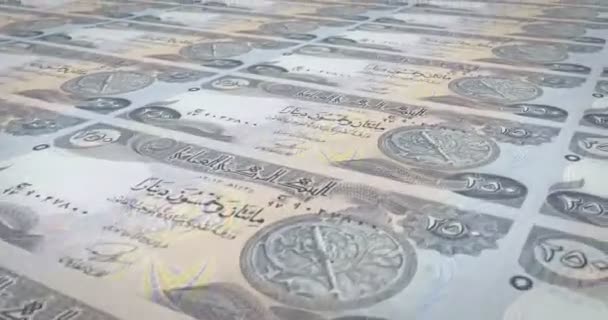 Bankovky Dvou Tisíc Pěti Set Dinárů Iráku Válcování Hotovost Smyčka — Stock video