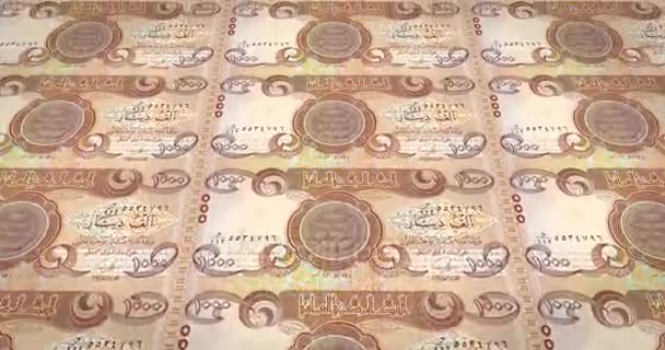 Банкноты Тысячу Динаров Ирак Проката Наличные Деньги Петля — стоковое видео
