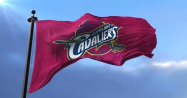 Cleveland Cavaliers bayrak, Nba, basketbol takım sallayarak - döngü