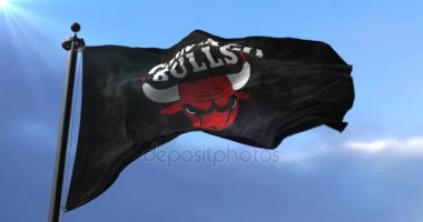 Chicago Bulls bayrak, Nba, basketbol takım sallayarak - döngü
