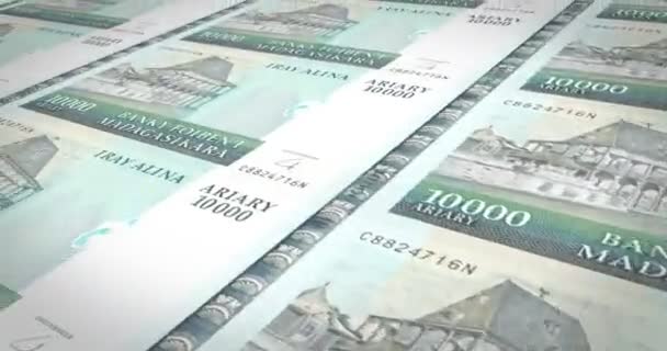 Nakit Para Döngü Banknotlar Madagaskar Bin Malagasy Ariary — Stok video