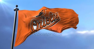 Rüzgarda sallayarak Amerikan profesyonel beysbol takımı, Baltimore Orioles takımının bayrak - döngü