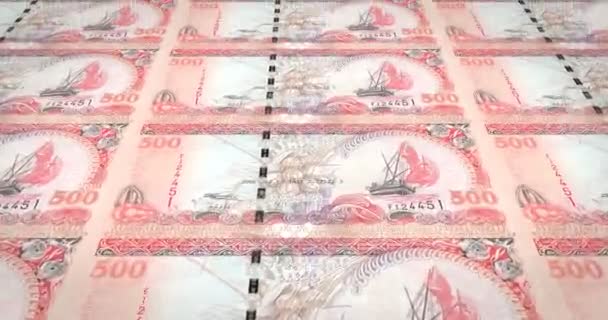 Banknoty Pięciuset Malediwskim Rufiyaa Malediwów Pieniądze Pętla — Wideo stockowe