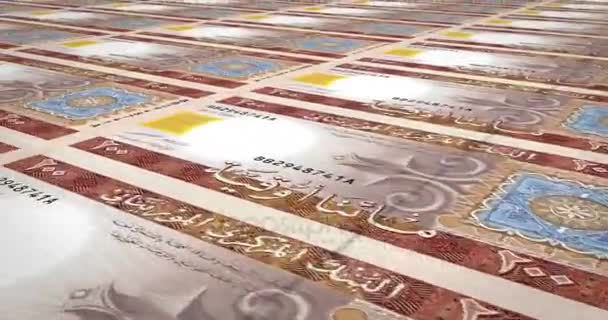 Billetes Cien Ouguiyas Mauritanas Mauritania Dinero Efectivo Bucle — Vídeo de stock