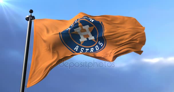 Houston Astros Zászló Amerikai Profi Baseball Csapat Integet Loop — Stock videók