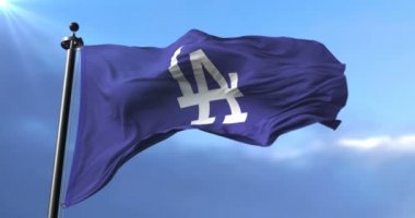 Rüzgarda sallayarak Amerikan profesyonel beysbol takımı, Los Angeles Dodgers takımının bayrak - döngü