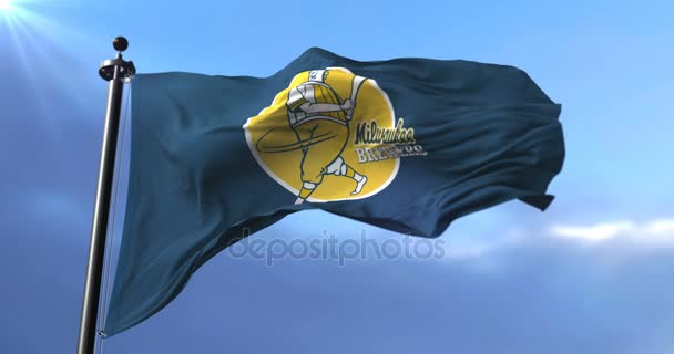 Bendera Tim Milwaukee Brewers Bisbol Profesional Amerika Serikat Loop — Stok Video
