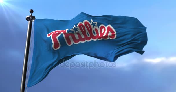 Zászlaja Philadelphia Phillies Amerikai Profi Baseball Csapat Loop — Stock videók