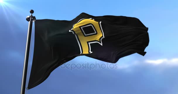 Pittsburgh Pirates Amerikai Profi Baseball Csapat Csapat Zászlaja Hurok — Stock videók