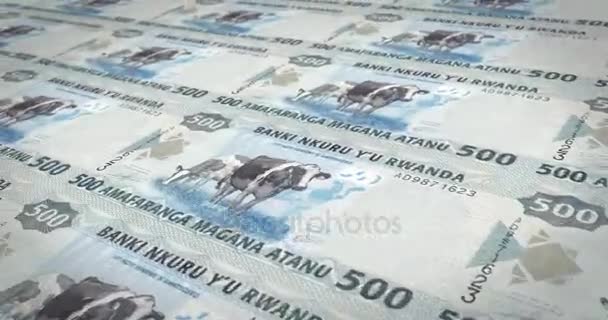 Billetes Quinientos Francos Ruandeses Ruanda Dinero Efectivo Bucle — Vídeos de Stock