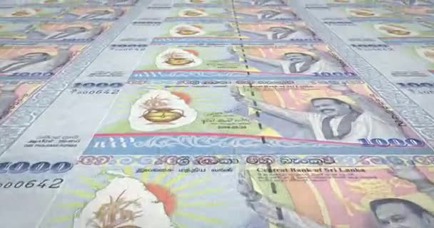 Billetes Mil Rupias Sri Lanka Dinero Efectivo Bucle — Vídeos de Stock