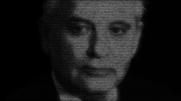 Animazione Mikhail Gorbachev Volto Fatto Con Numeri Che Rotolano Sullo — Video Stock