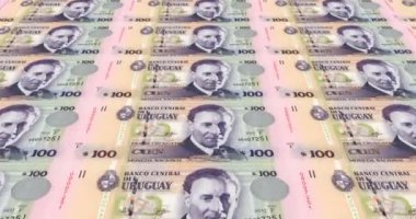 Banknot yüz Uruguay Pezosu Uruguay, nakit para, döngü