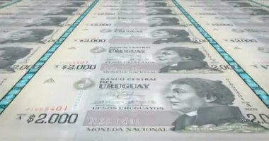Nakit para, döngü banknotlar, Uruguay, iki bin Uruguay Pezosu
