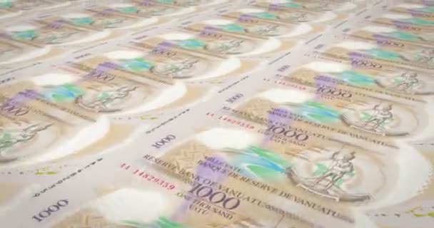 Banknoten Von Tausend Vanuatuan Vatu Von Vanuatu Bargeld Schleife — Stockvideo