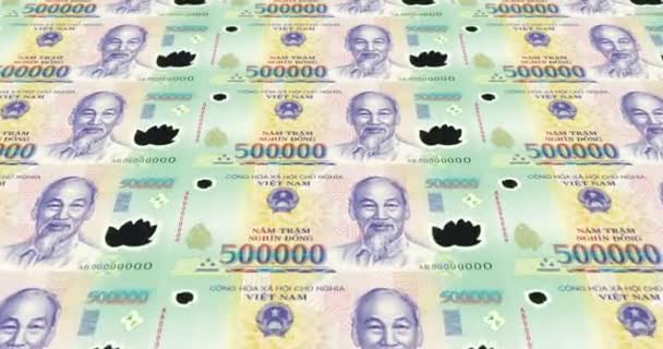 Banknotes Five Hundred Thousand Vietnamese Dong Vietnam Cash Money Loop — Stock Video