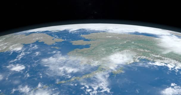 Bering Boğazı Amerika Asya Uzaydan Gelen Planet Earth Arasında Bir — Stok video