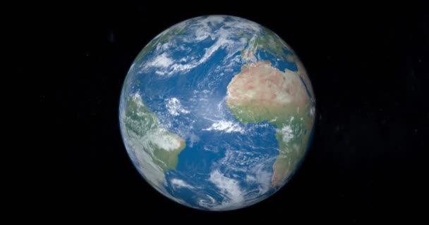 Planet earth rotating with atlantic ocean sea