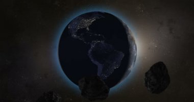 Asteroids veya meteorlar gezegenin dünyaya doğru
