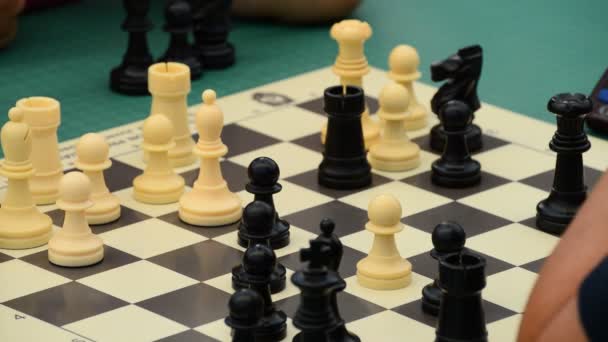 Schachspielen Einem Turnier — Stockvideo