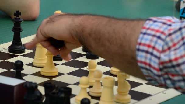 Παίζει Σκάκι Ένα Υπαίθριο Τουρνουά — Αρχείο Βίντεο
