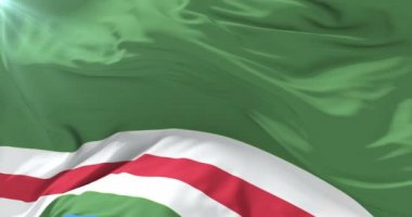 Yavaş, döngü içinde Çeçen Cumhuriyeti İçkerya sallayarak bayrak Rüzgar