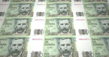 İspanyol bin peseta İspanya, nakit para, banknot döngü
