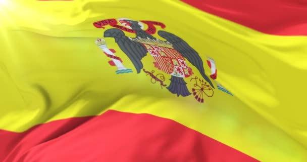 Испанский Про Франковский Флаг Машущий Ветре Петле — стоковое видео