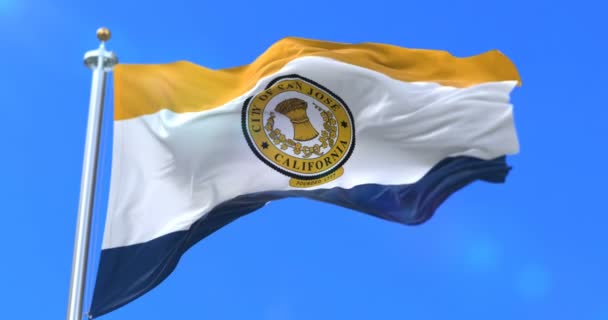 Bandeira San Jose City City United States America Loop — Vídeo de Stock