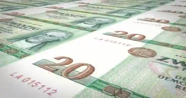 Billetes Veinte Marcos Alemanes Antigua República Alemana Dinero Efectivo — Vídeo de stock