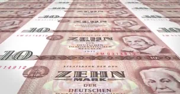 Bankovky Deseti Německých Marek Staré Německé Republiky Hotovost Smyčka — Stock video