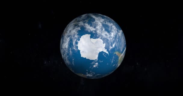 Antártida Polo Sur Planeta Tierra Vista Aérea Desde Espacio Exterior — Vídeos de Stock