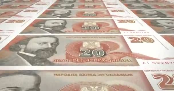 Banknotes Twenty Yugoslav Dinar Old Yugoslavia Cash Money — Stock Video