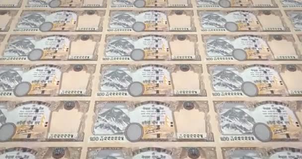Banknoten Fünfhundert Nepalesischen Rupien Nepal Bargeld Schleife — Stockvideo