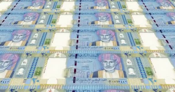 Bankjegyek Húsz Ománi Riál Omán Készpénz Hurok — Stock videók