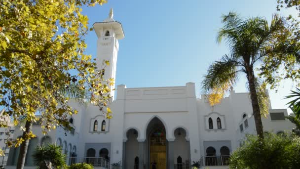 Fachada Principal Mezquita Árabe Día Soleado Fuengirola España — Vídeos de Stock