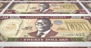 Liberya, 20 dolar liberians haddeleme, nakit para, banknot döngü