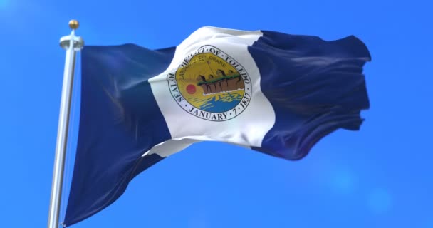 Bandiera Della Città Toledo Città Dell Ohio Negli Stati Uniti — Video Stock