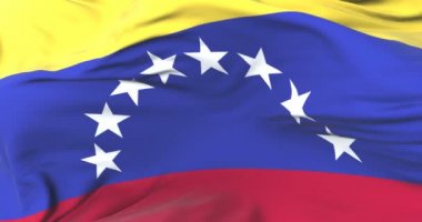 Venezuela yavaş mavi gökyüzü ile rüzgarda sallayarak bayrak, döngü