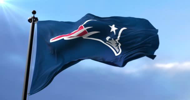 New England Patriots Flag American Football Team National Football League — Stock Video